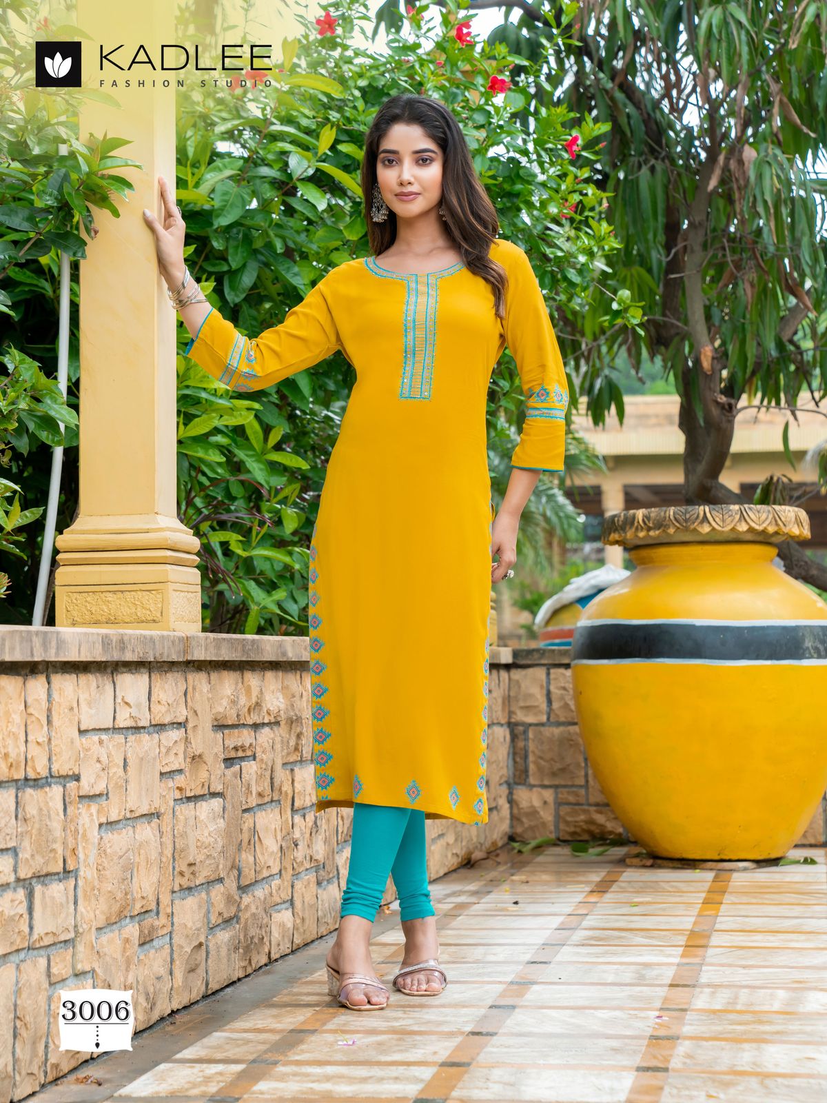 Chanchal By Kadlee Rayon Embroidery Kurti Bottom With Dupatta Orders In India
